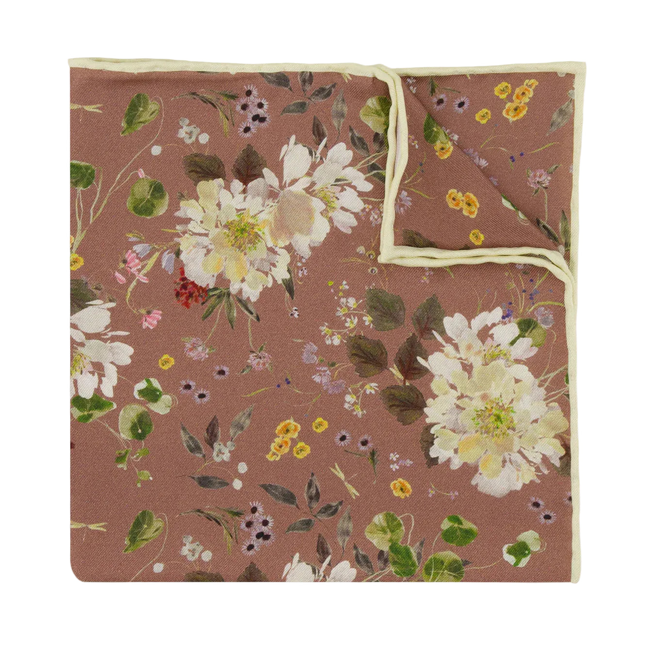 Floral patterned fabric on a white background
