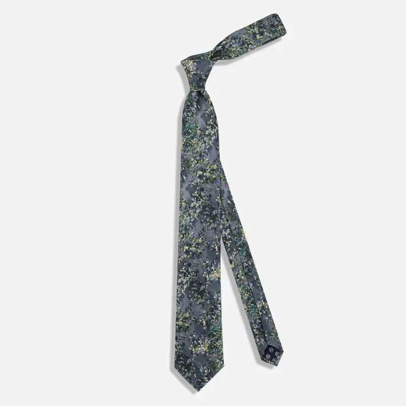 Kelly Ventura x The Tie Bar Boxwood Floral Black Tie