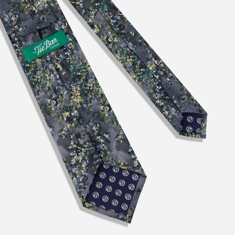 Kelly Ventura x The Tie Bar Boxwood Floral Black Tie