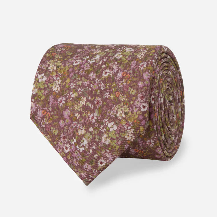 Kelly Ventura x Tie Bar Perennials Floral Vintage Mauve Tie