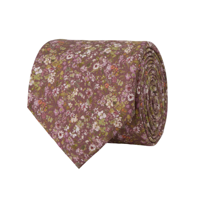 Kelly Ventura x Tie Bar Perennials Floral Vintage Mauve Tie