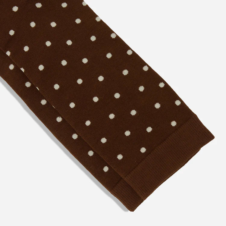 Southport Dot Chocolate Brown Dress Socks