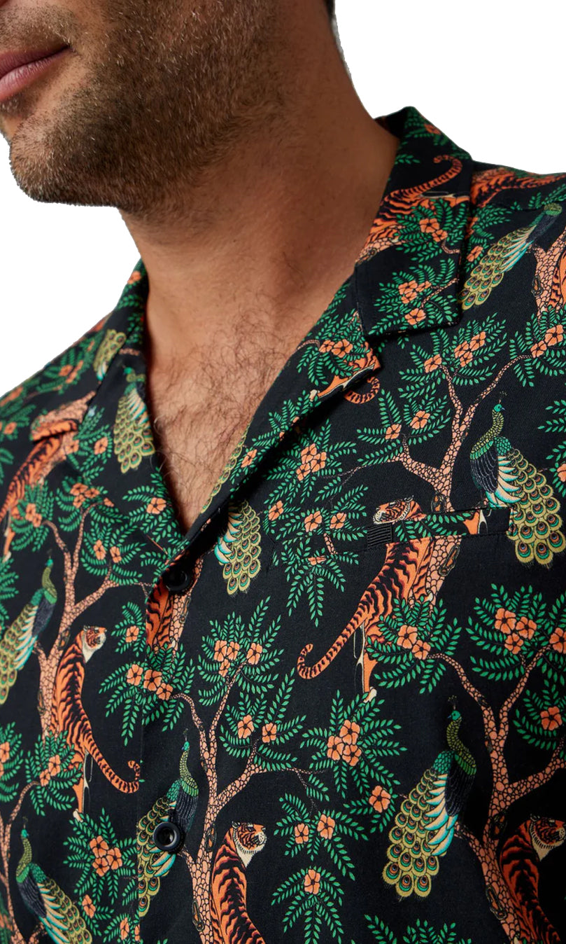 Printed Tiger Resort Shirt