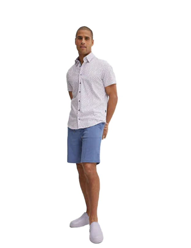 Purple Flower Print Poplin Shirt