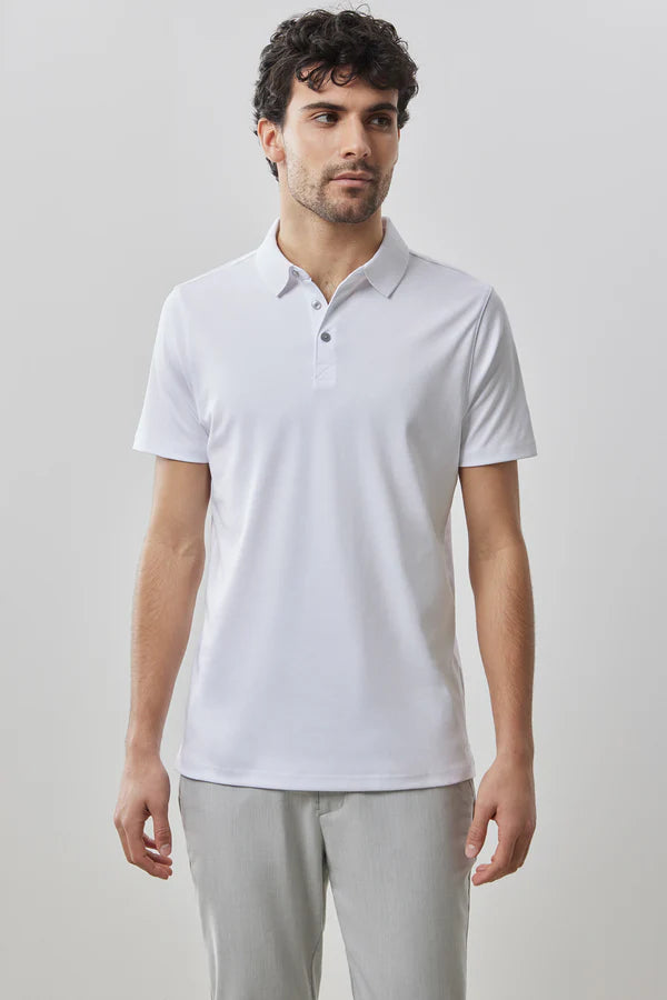 Georgia Textured SS Polo in White