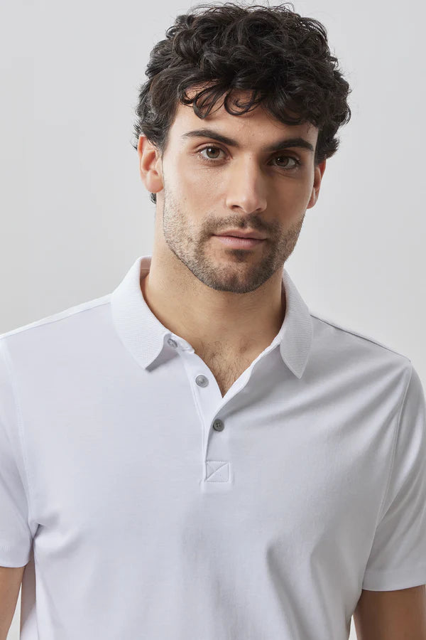 Georgia Textured SS Polo in White