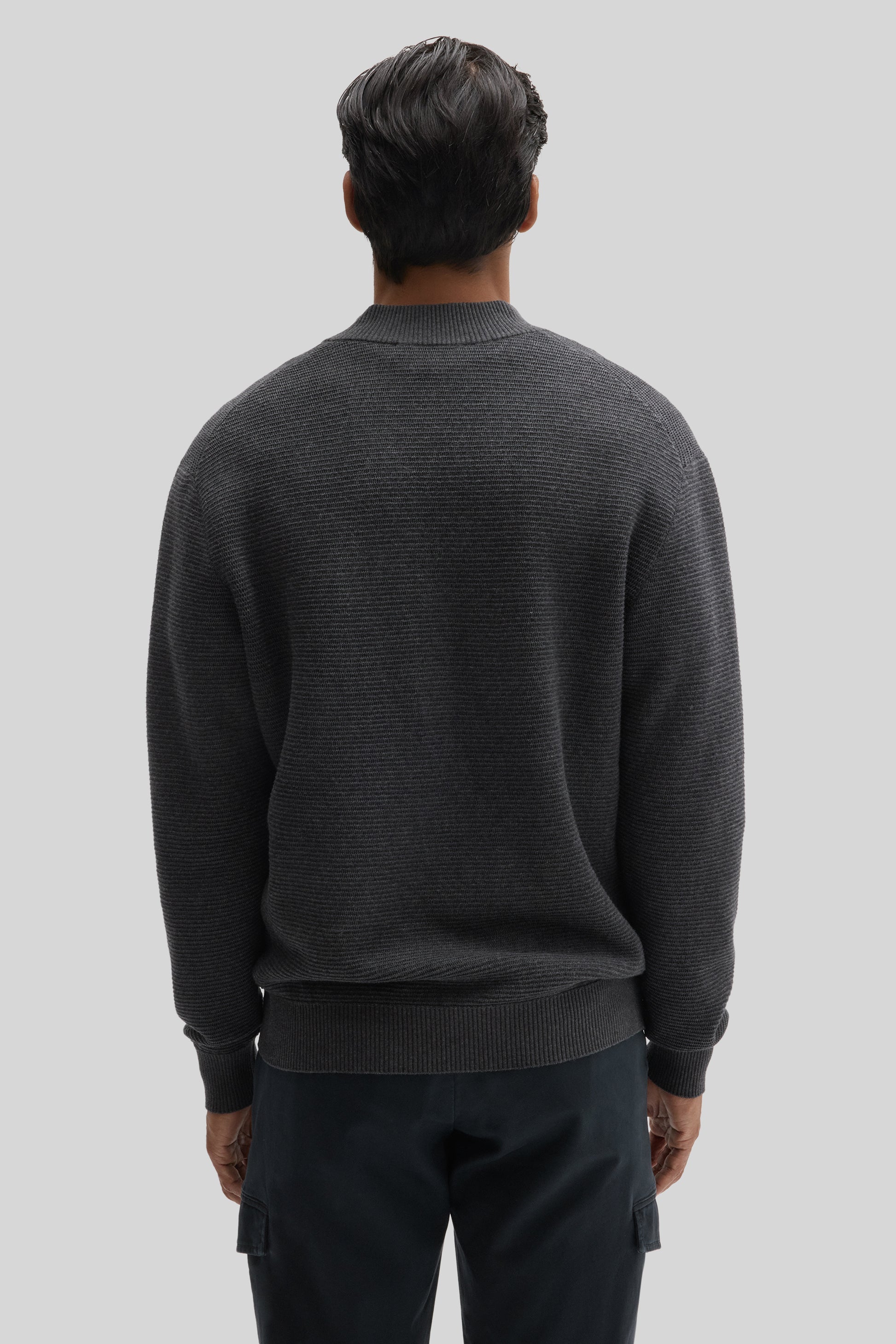 Gonzalo Quarter Zip Sweater in Graphite