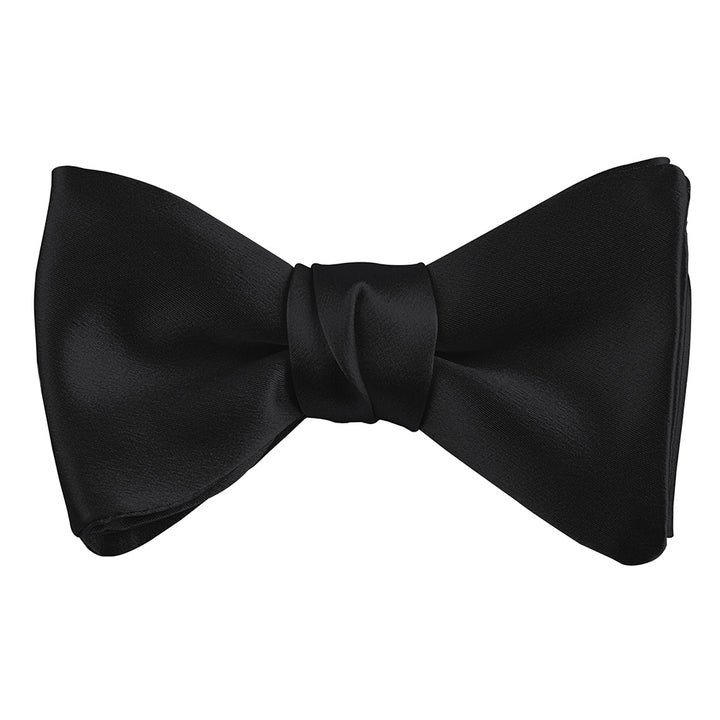Black Italian Silk Pre-Tied Bow Tie - Classic