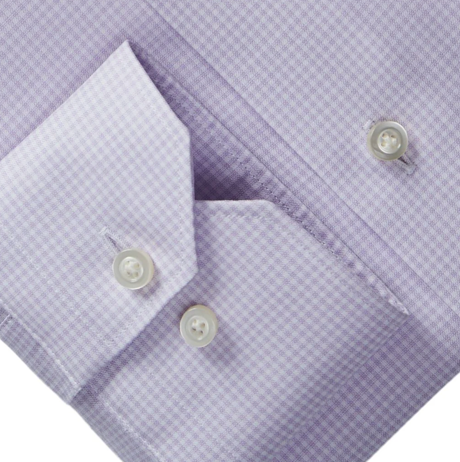 Natural Stretch Yoga Twill Premium Luxury Dress Shirt in Purple Check