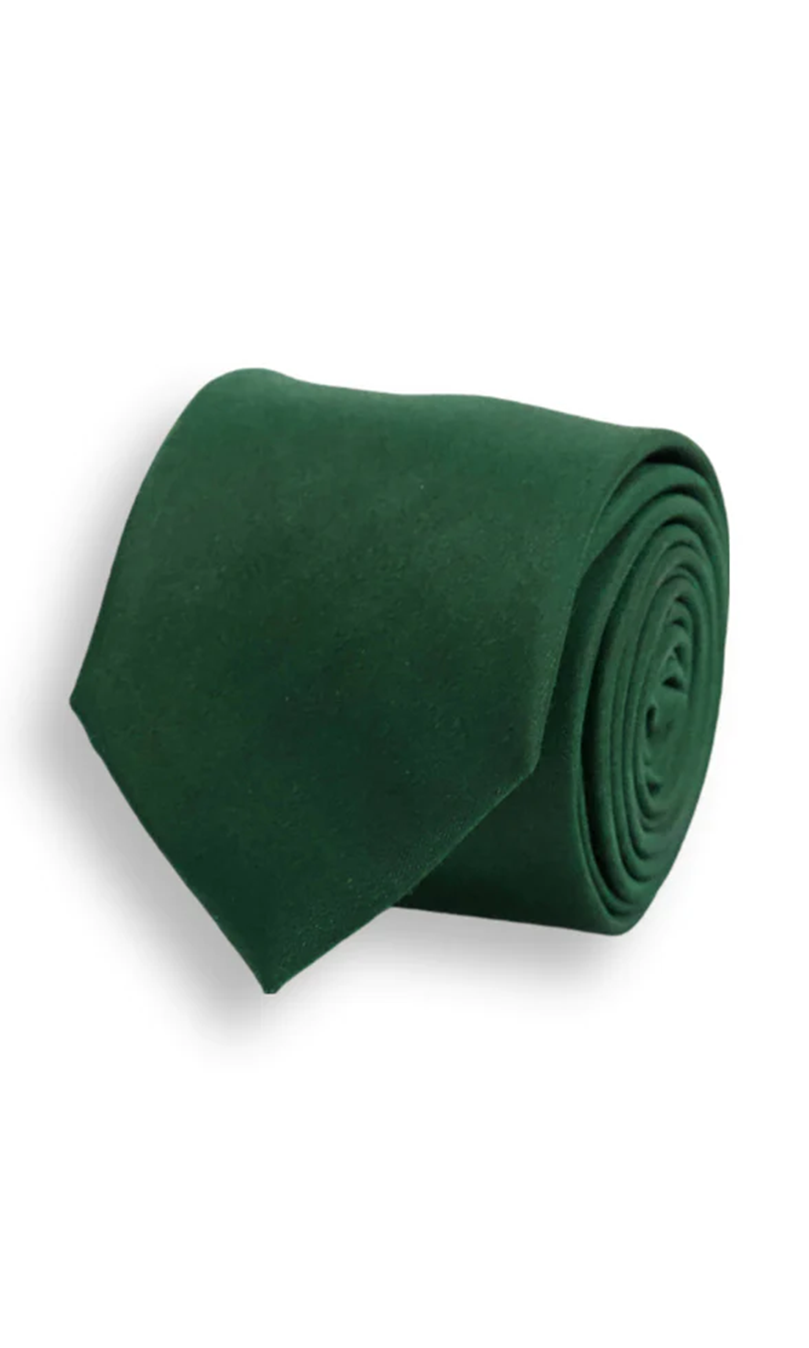 Solid Satin Hunter Green Tie