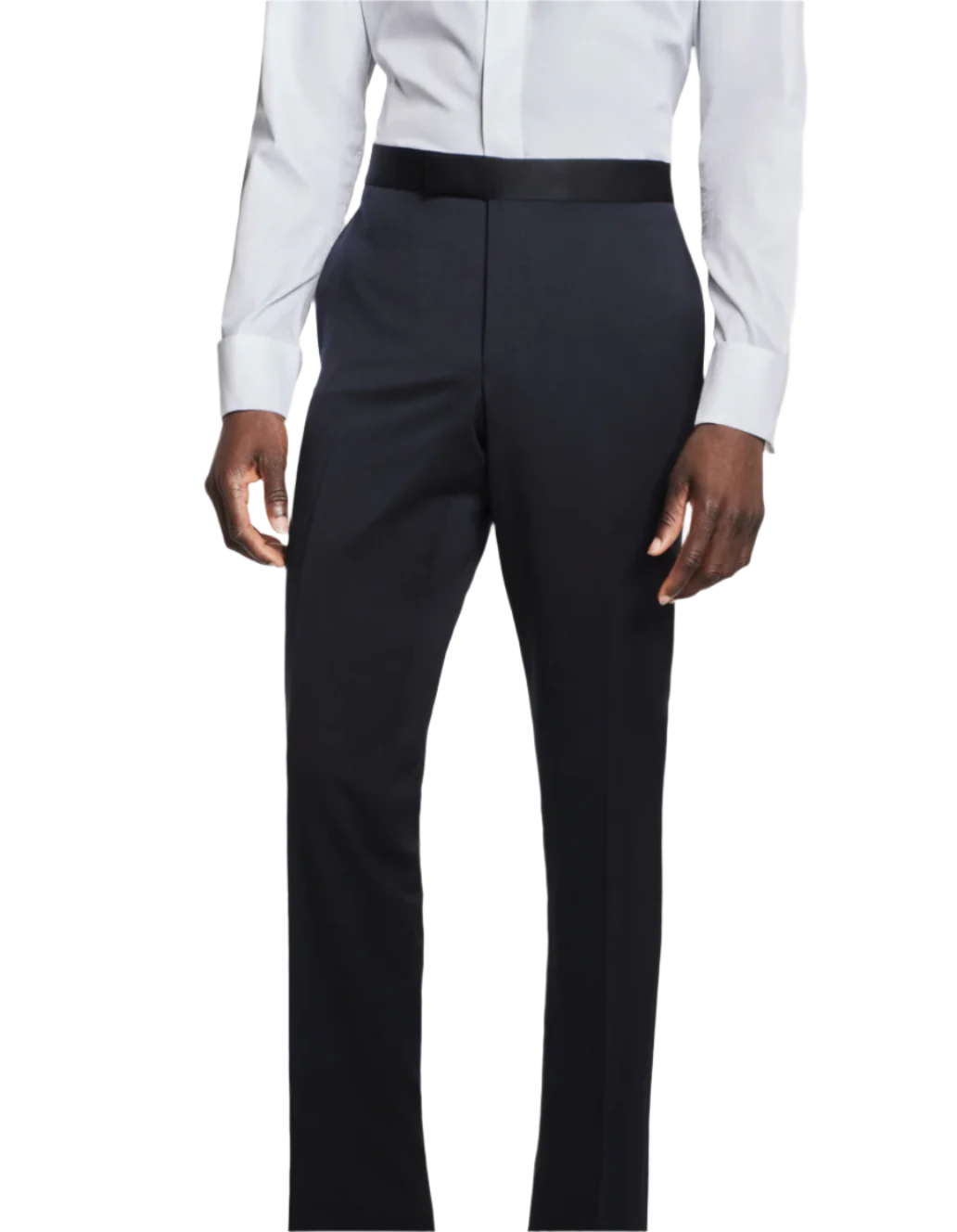 Navy Solid Tuxedo Trouser