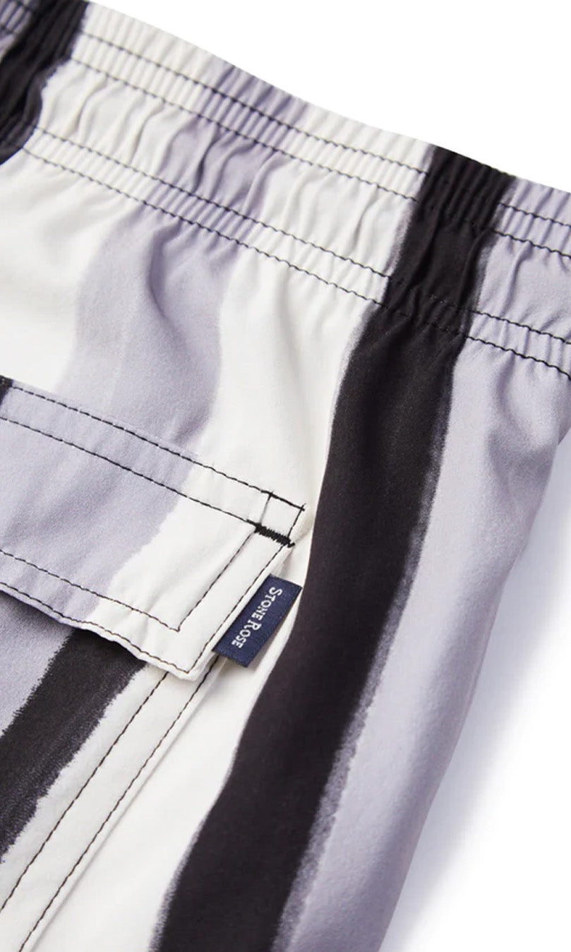 Black striped swim short for men