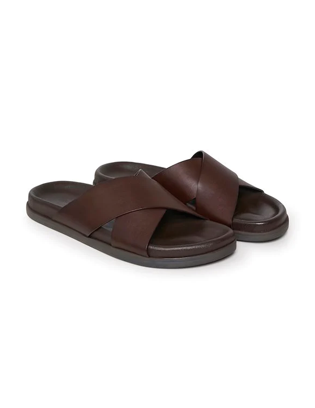 Sandy Leather Sandal in Espresso