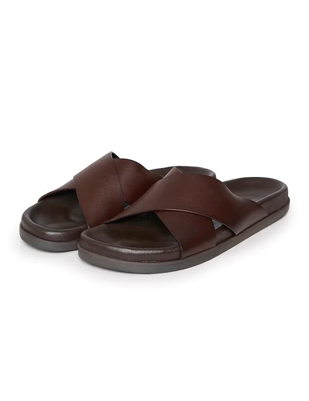 Sandy Leather Sandal in Espresso, leather sandals for men, mens sandals, summer wear