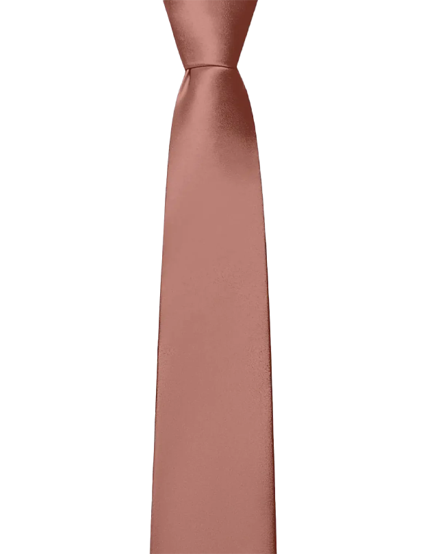 Satin Groomsmen Tie in Cedar Rose