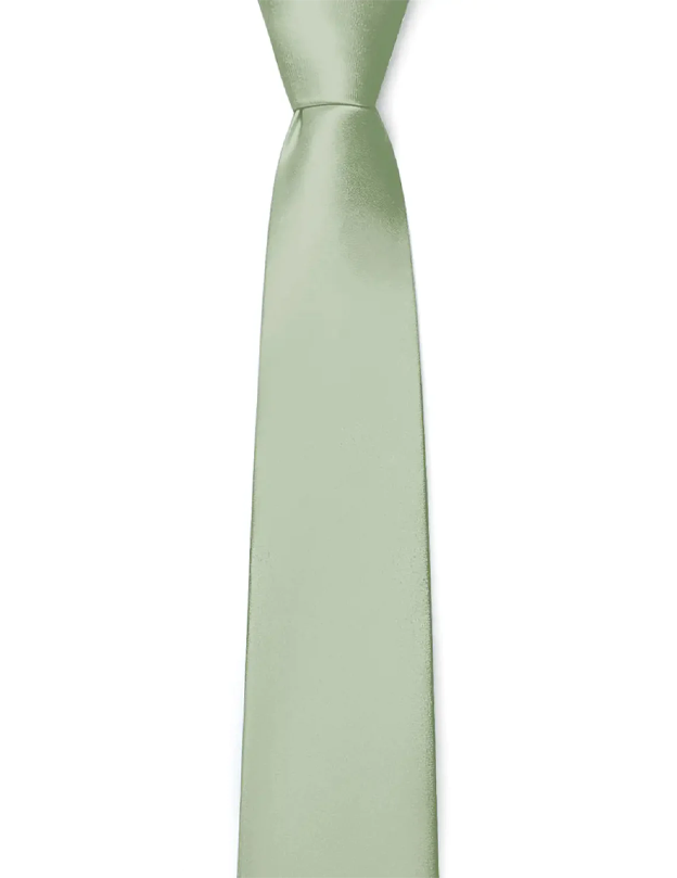 Satin Groomsmen Tie in Dusty Sage