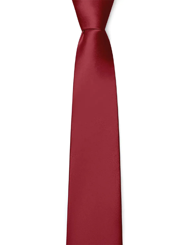 Satin Groomsmen Tie in Pomegranate