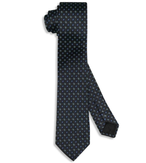 Charcoal Night Silk Medallion Tie