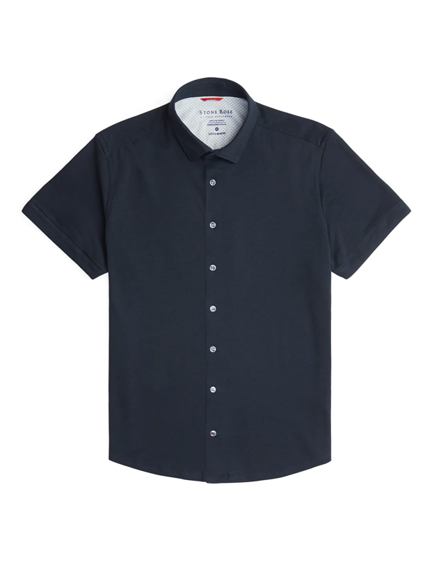 Short Sleeve Knit Shirt in Navy