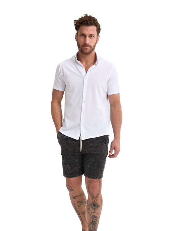 Short Sleeve Knit Shirt in Light Blue
