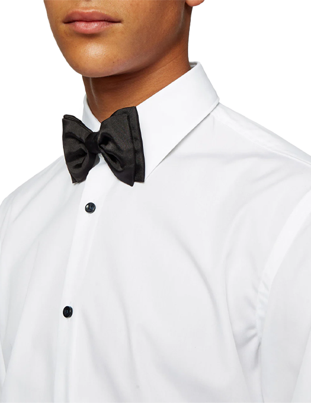Slim-Fit Easy-Iron Dress Shirt w/ Contrast Buttons