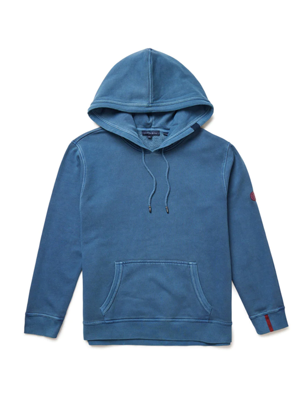 Solid Garment Wash Hoodie in Denim Blue, hoodies for men