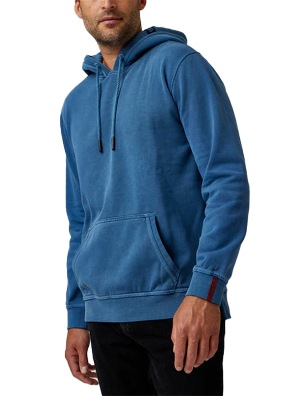 Solid Garment Wash Hoodie in Denim Blue, hoodies for men