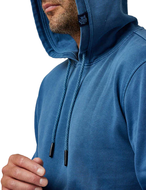 Solid Garment Wash Hoodie in Denim Blue, hoodies for men