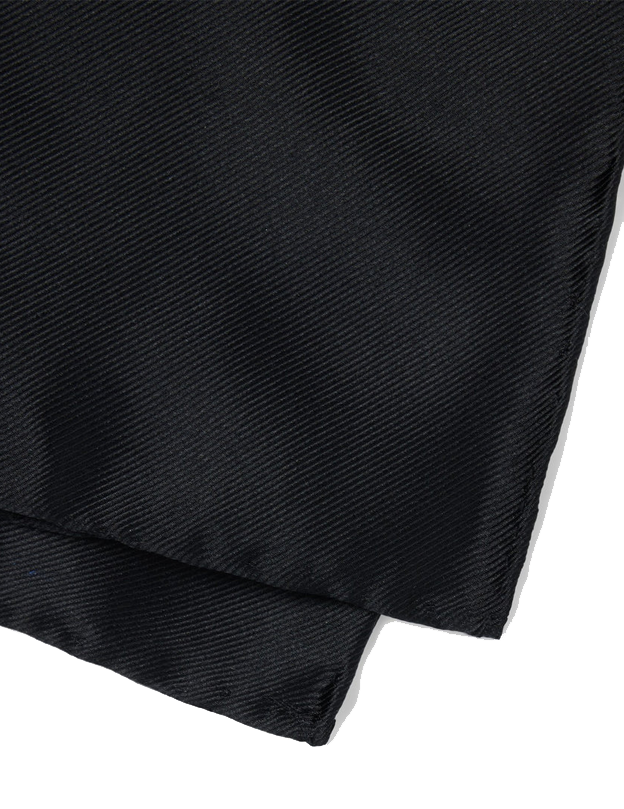 Solid Twill Black Pocket Square