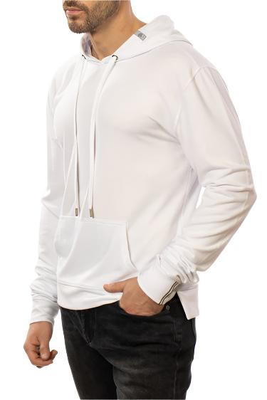 Fleece Knit Hoodie in White