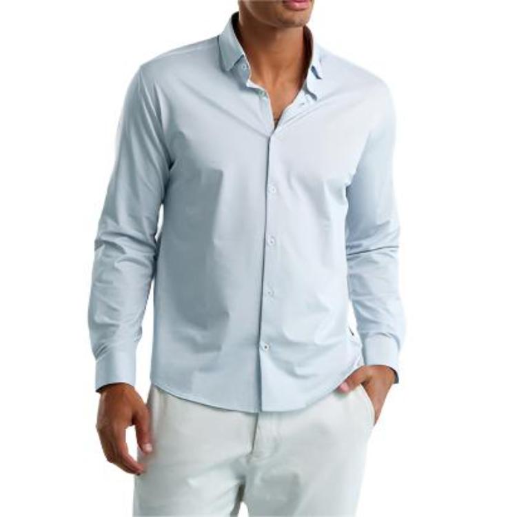Techno Stretch Birdseye Shirt in Light Blue