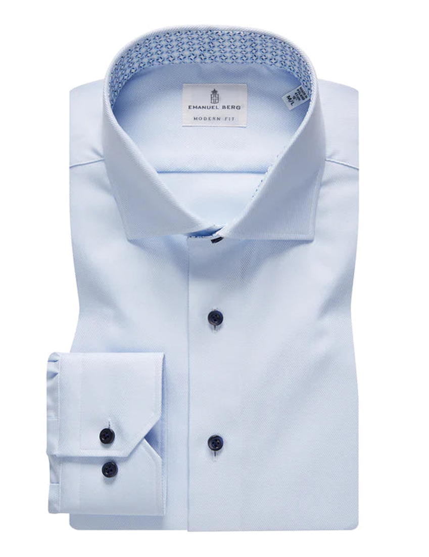 Textured Twill Casual Dress Shirt in Powder Blue