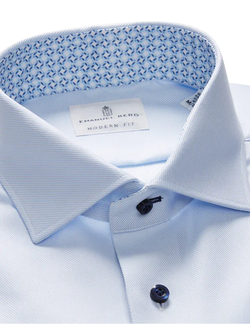 Textured Twill Casual Dress Shirt in Powder Blue