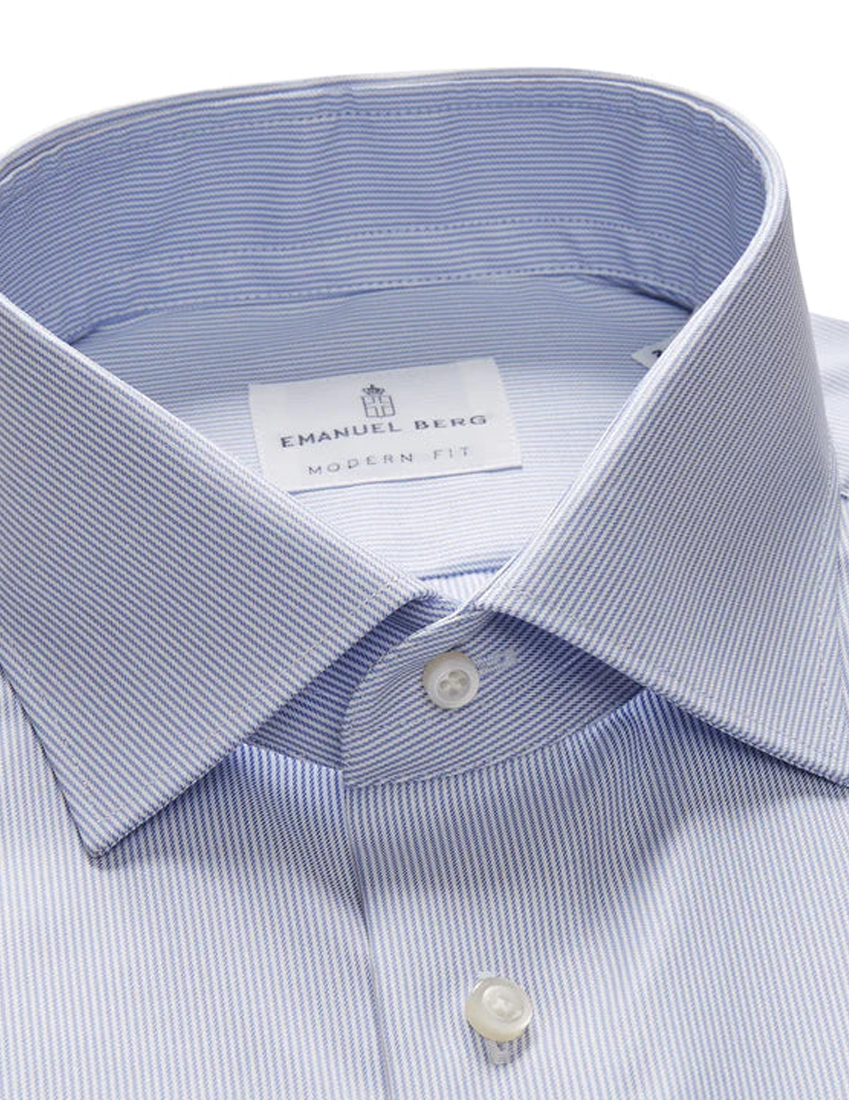 Traveller Dress Shirt in Powder Blue Pinstripe