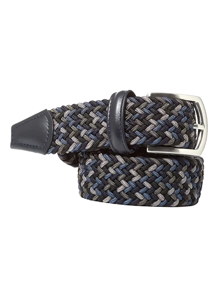 Woven Stretch Belt in Dark Multi