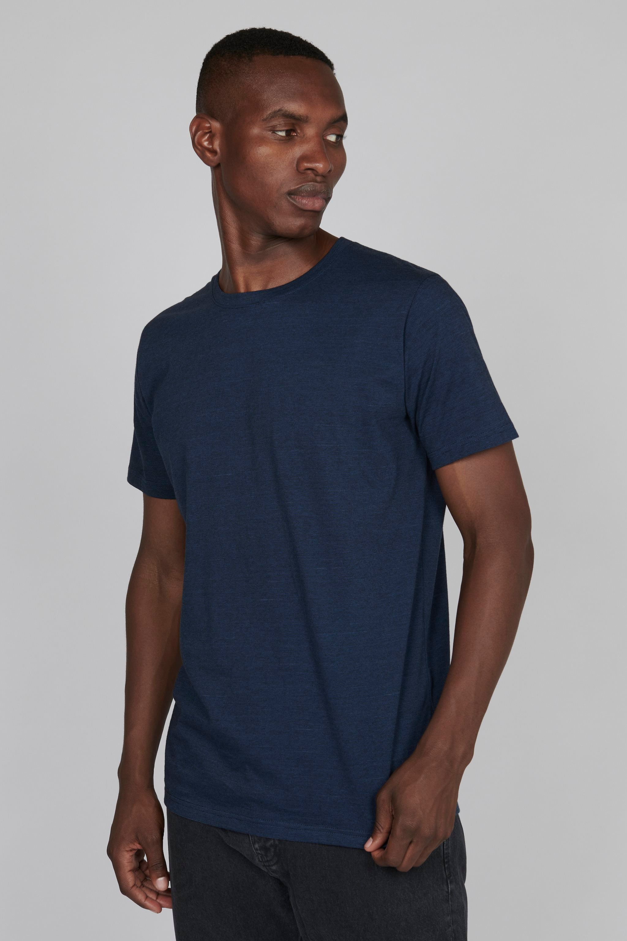 Jermane Mini Stripe T-Shirt in Sharp Blue, T shirts for men, stripe t shirts for men, t shirt design