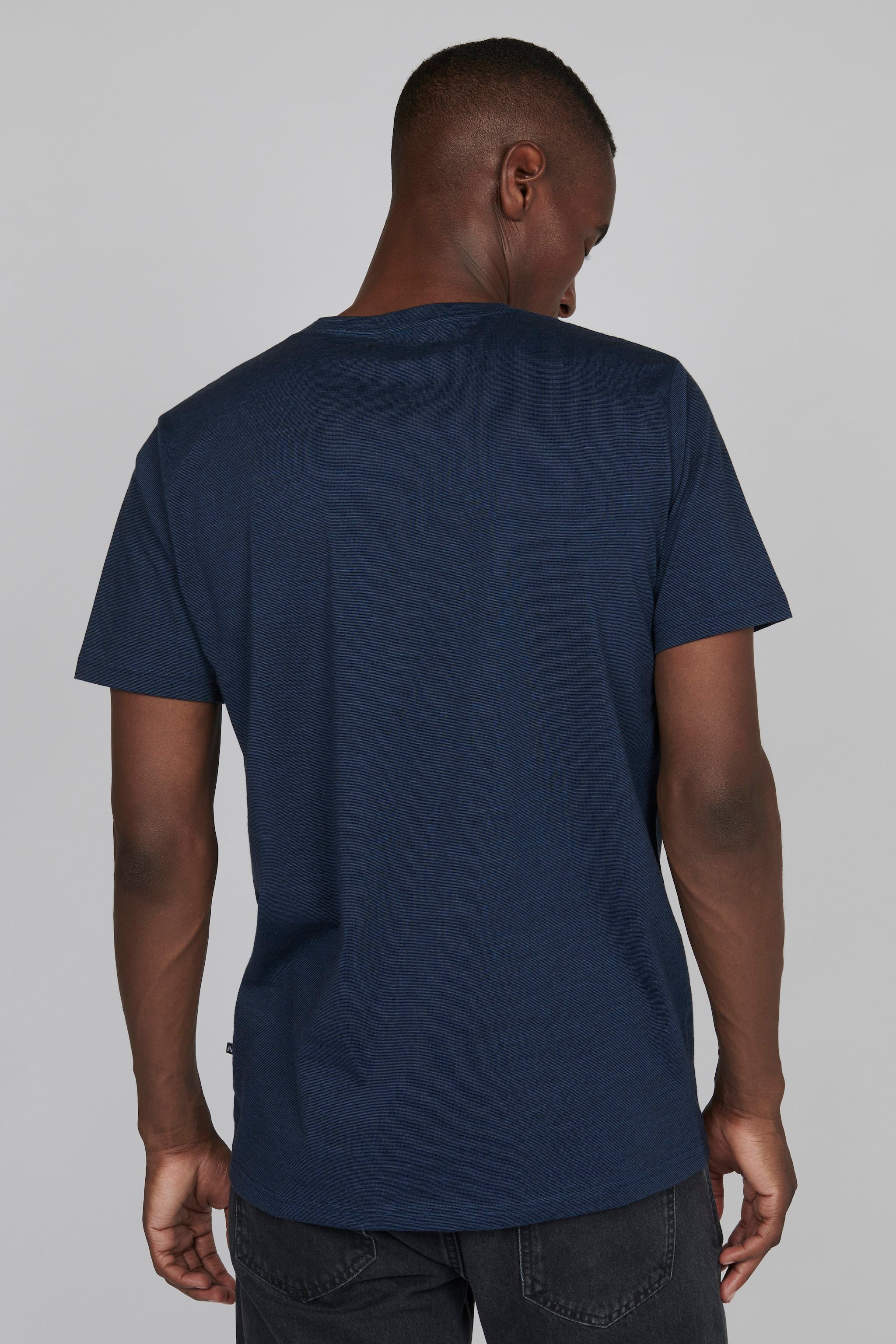 Jermane Mini Stripe T-Shirt in Sharp Blue, T shirts for men, stripe t shirts for men, t shirt design
