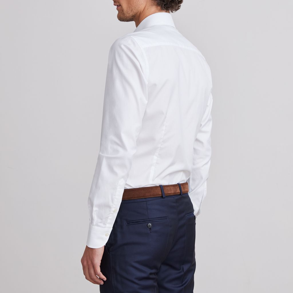 Natural Stretch Yoga Twill Premium Luxury Dress Shirt in White