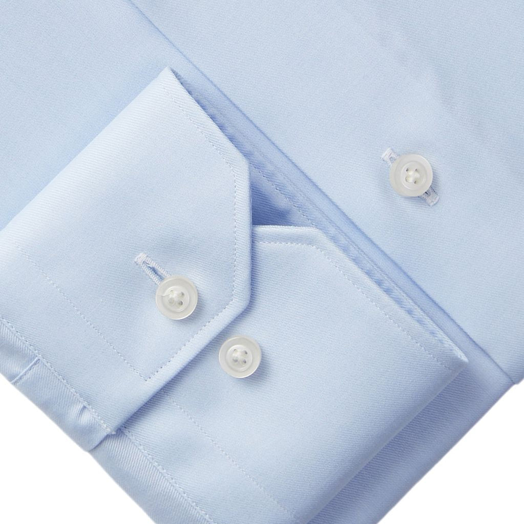 Natural Stretch Yoga Twill Premium Luxury Dress Shirt in Blue