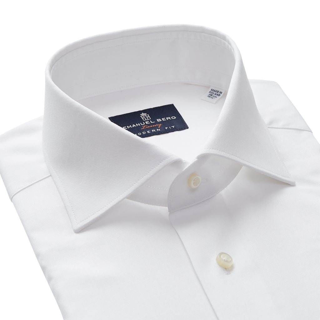 Natural Stretch Yoga Twill Premium Luxury Dress Shirt in White