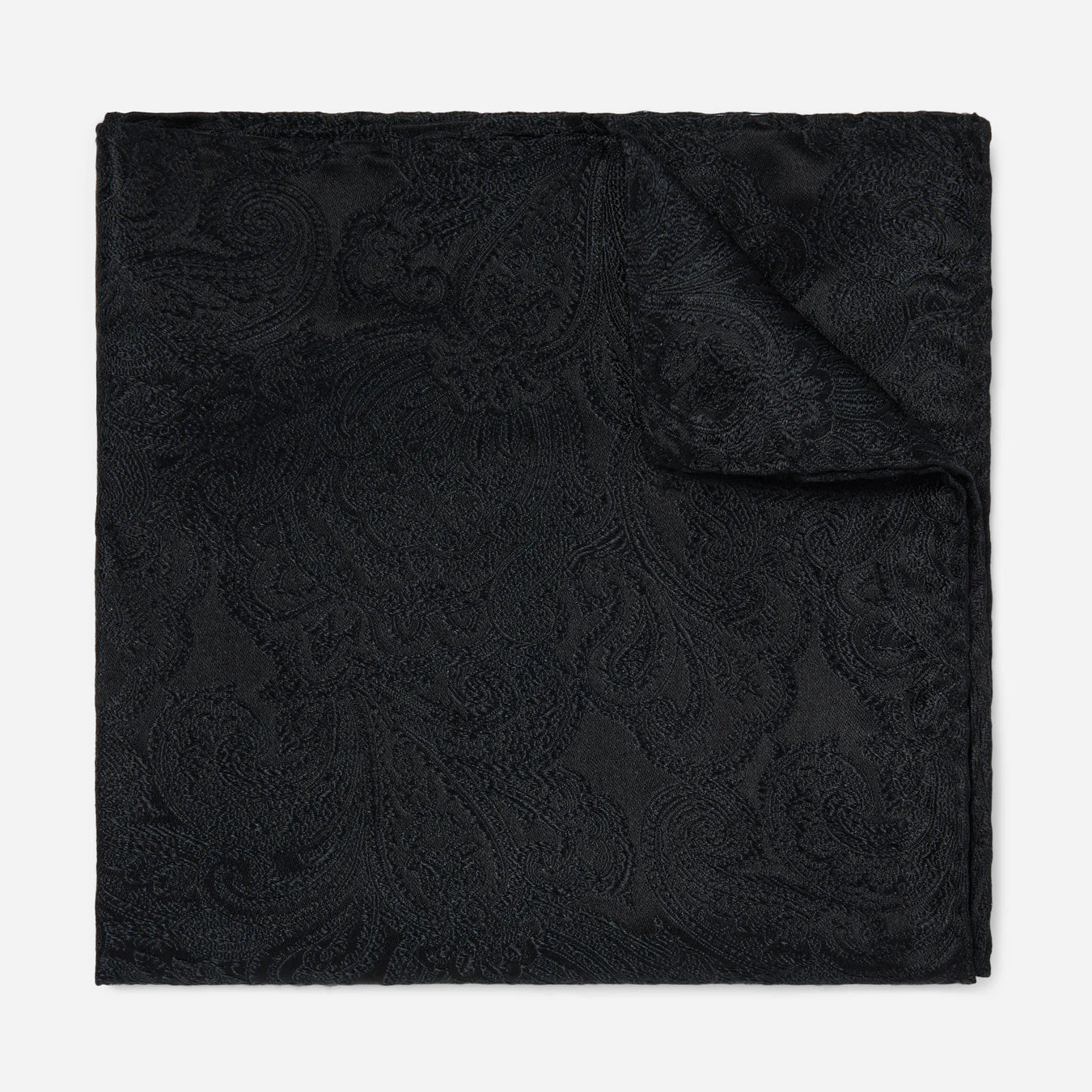 Designer Paisley Black Pocket Square