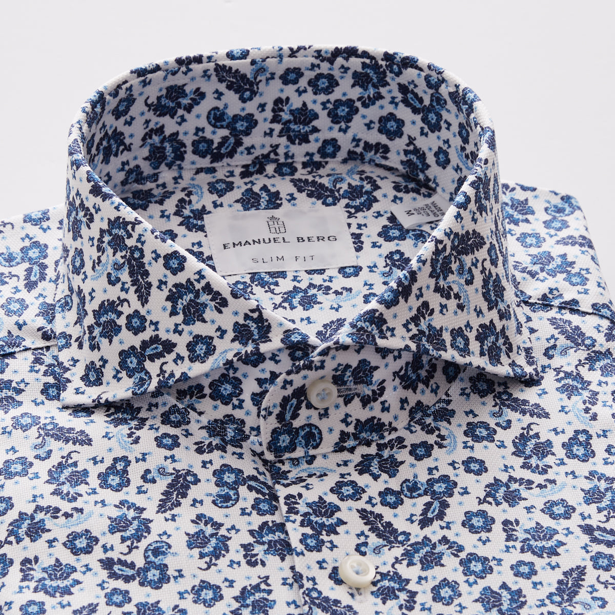 Textured Blue Floral Dobby Shirt