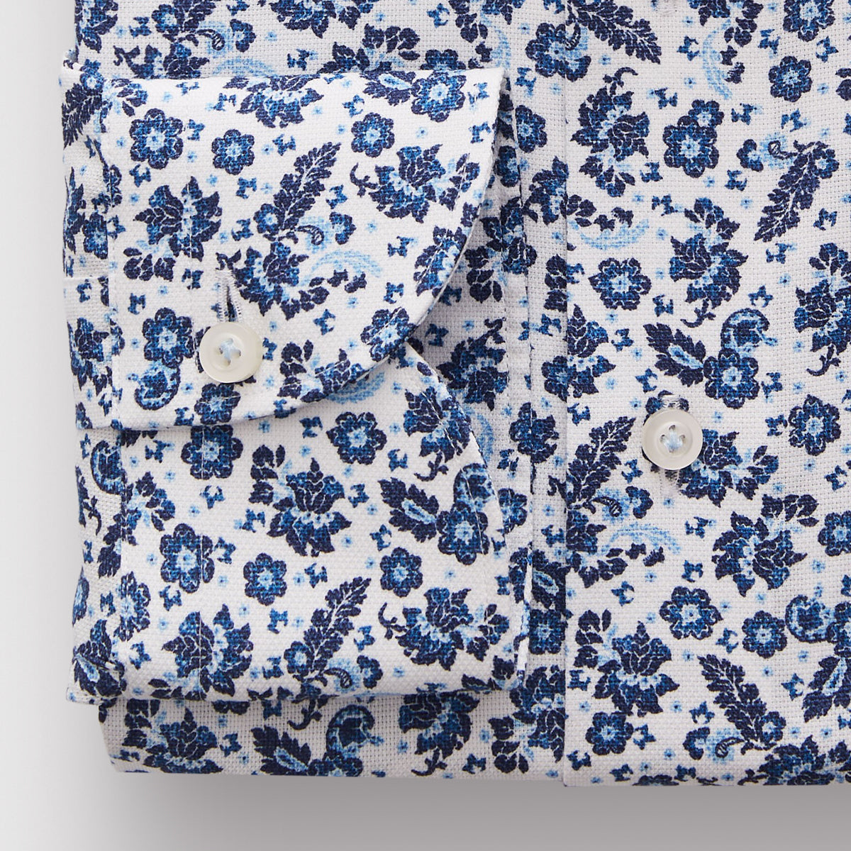Textured Blue Floral Dobby Shirt