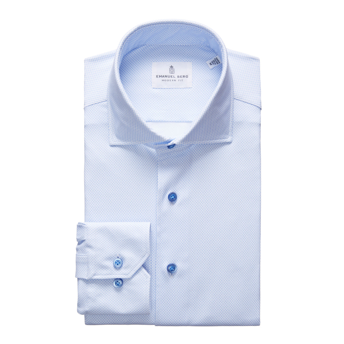 Modern 4Flex Stretch Bright Blue Pattern Dress Shirt