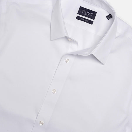 Pinpoint Solid - Point Collar White Non-Iron Dress Shirt