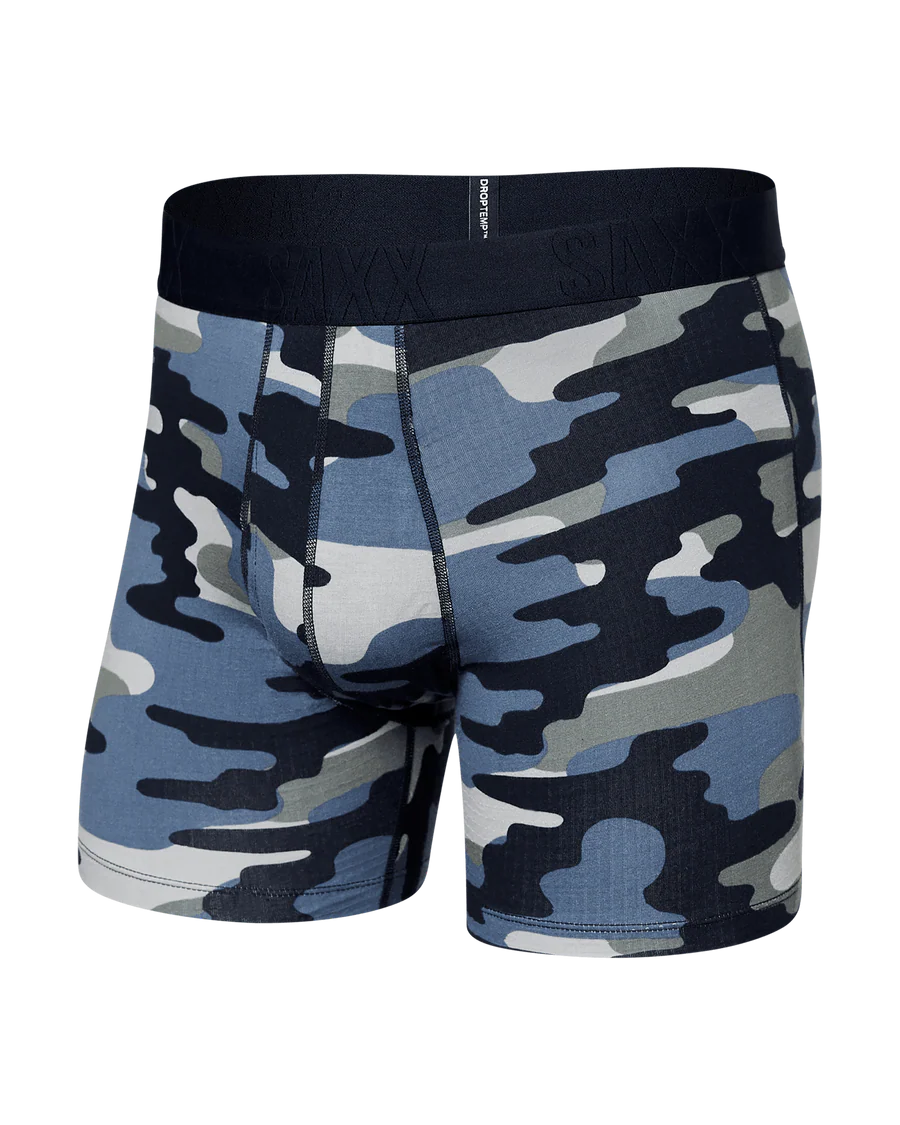 DropTemp® Cooling Cotton Boxer Brief in Tidal Camo Blue