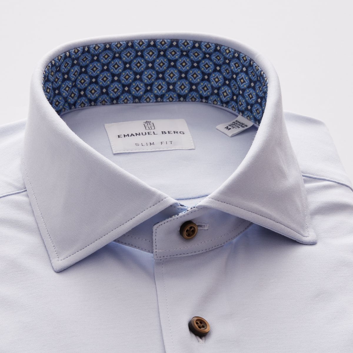 Modern 4Flex Stretch Knit Light Blue Shirt with Contrast