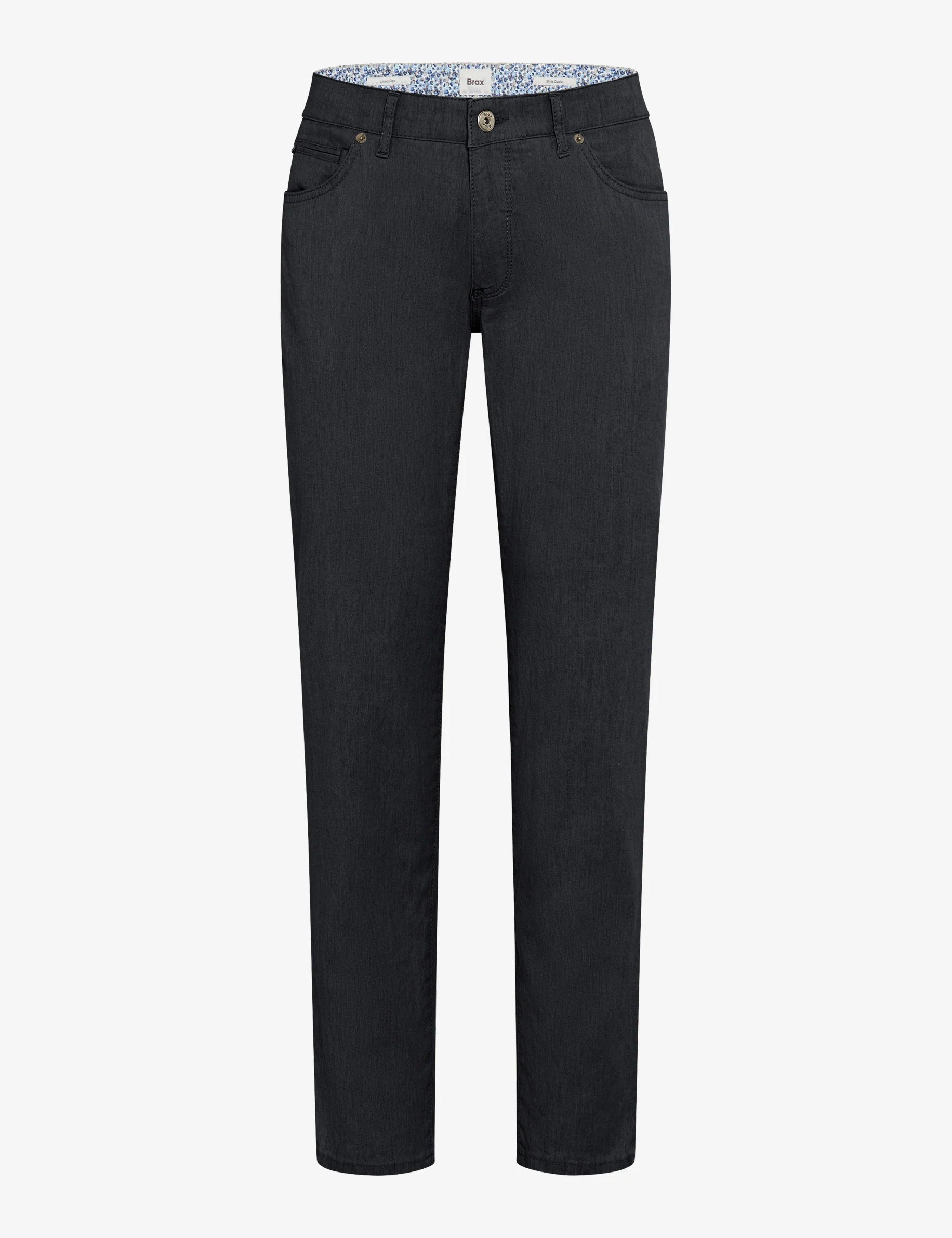 Linen/Cotton Blend Modern Fit Trouser in Dark Navy