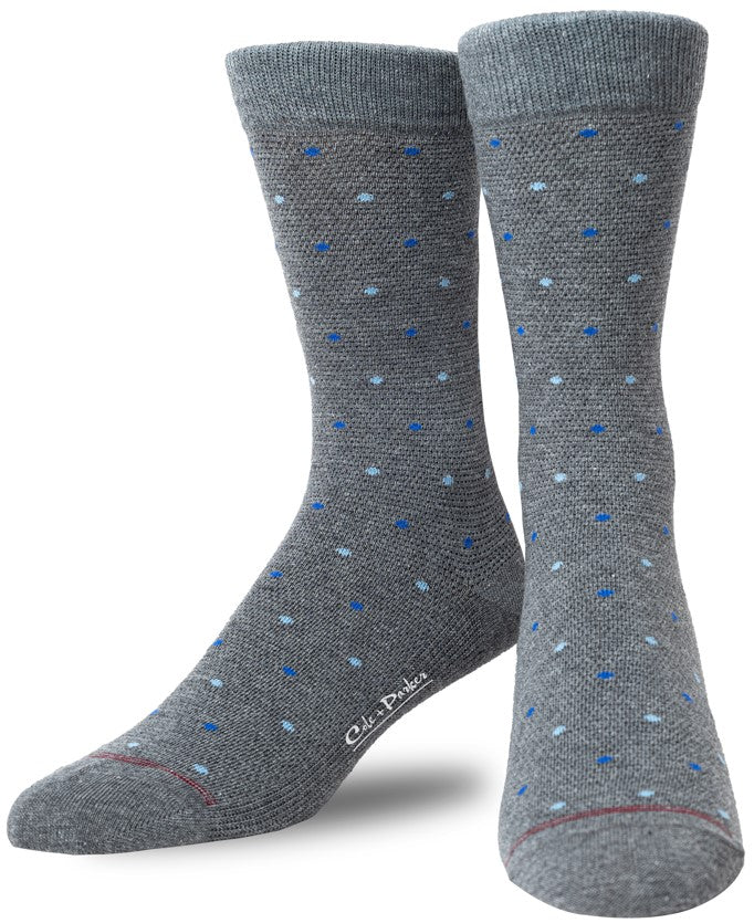 Grey Dotted Dress Socks