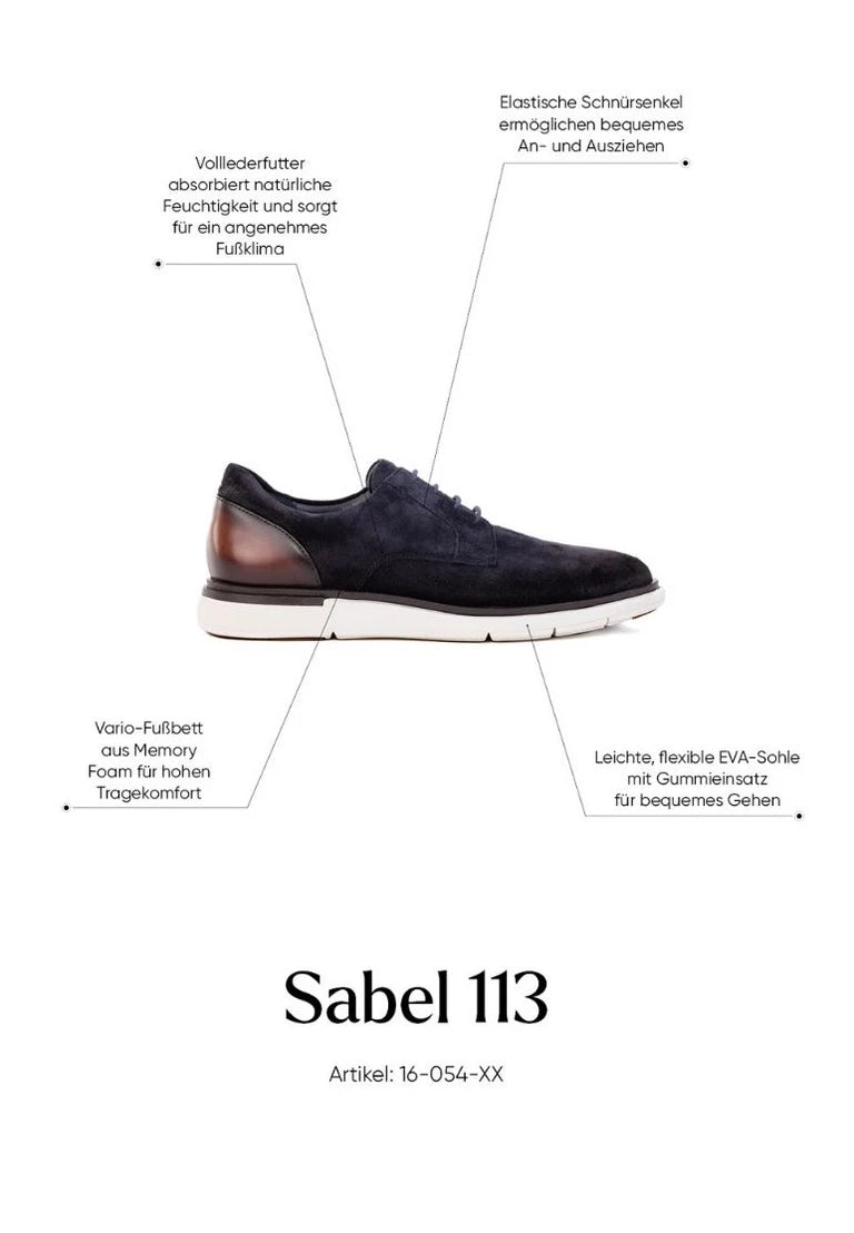 Sable 113 Suede Leather Casual Shoe in Navy